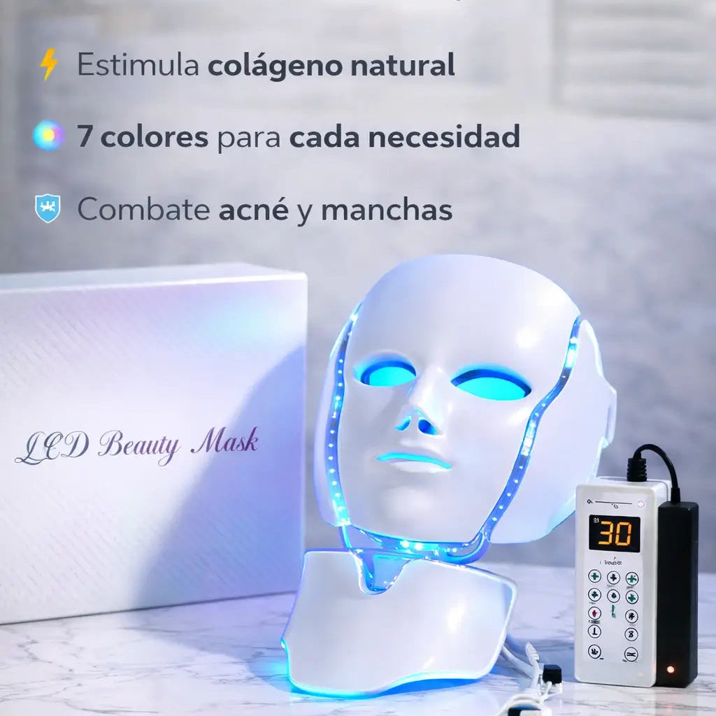 Máscara de terapia de Luz Led para cara y cuello