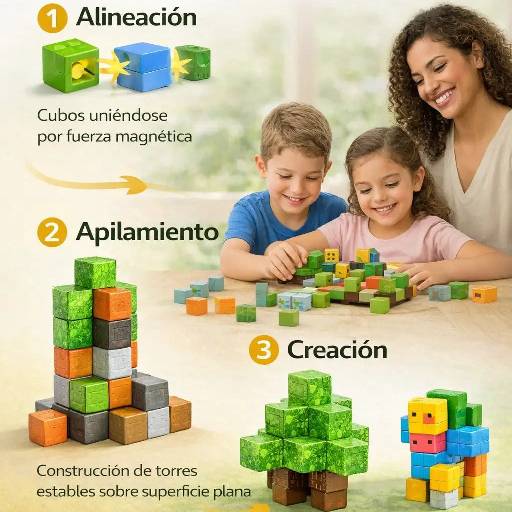 🎯Legos Magnéticos Minecraft© - 102 Piezas Magnéticas 100% Originales