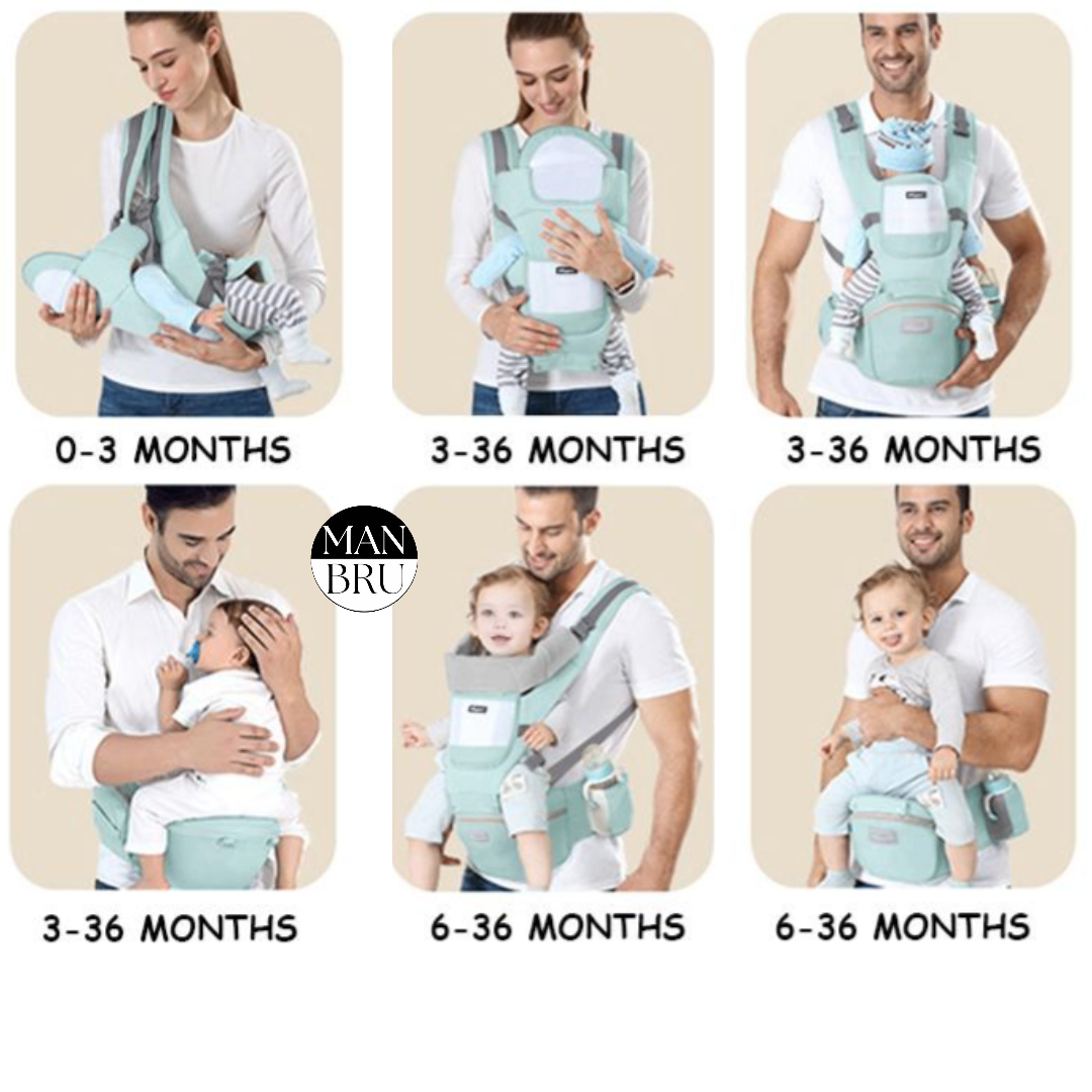 Canguro ergonómico premium con soporte de cadera para bebes 👶