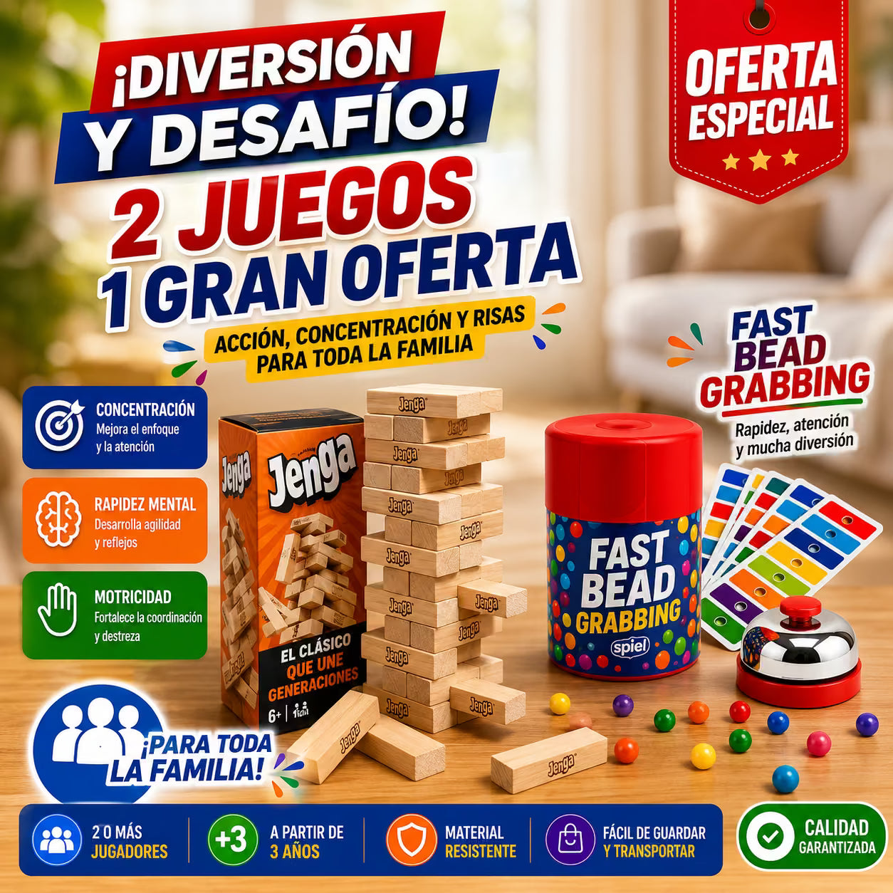 Mega oferta 2 Juegos a Precio de 1 - Color Line + Jenga