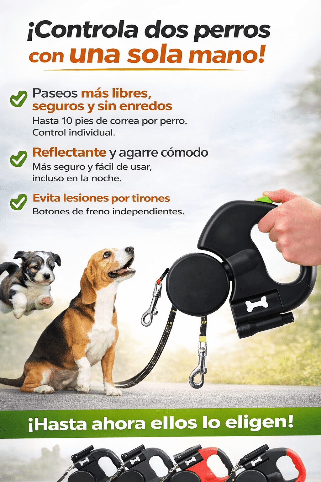 🐶 Collar de Mascotas Dual-Doggy - Paseos más libres, seguros y sin enredos🦮👩🦯