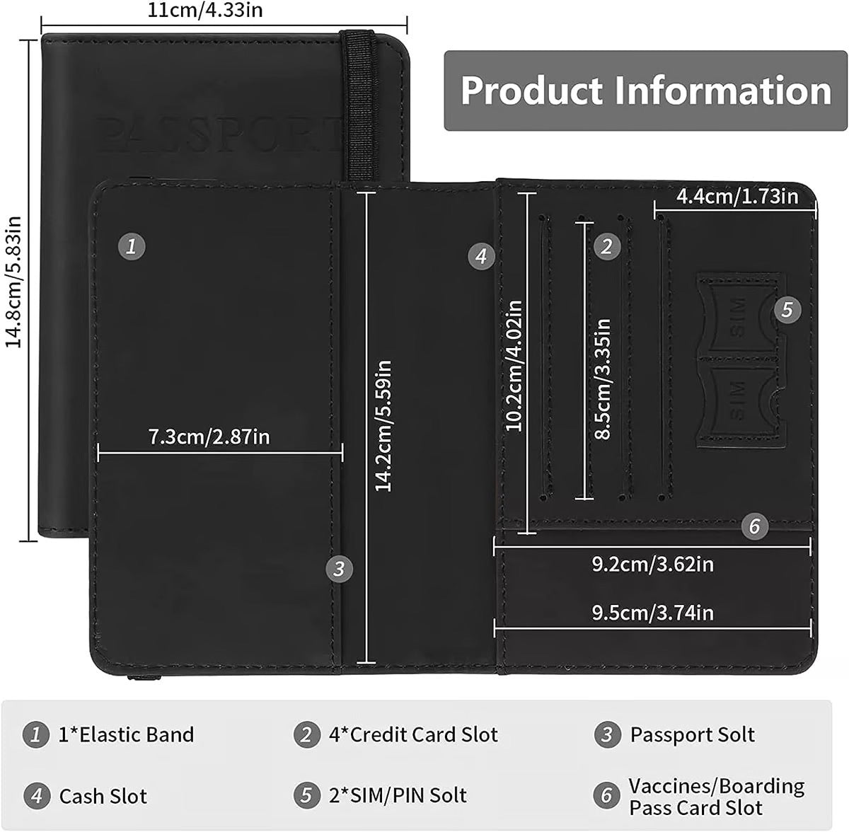 Billetera para viajes con Bloqueo RFID