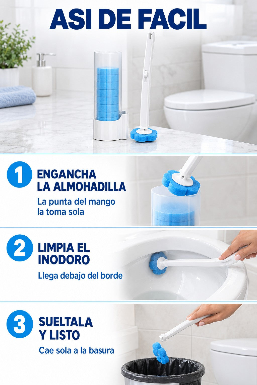 Así de fácil: engancha, limpia y suelta
