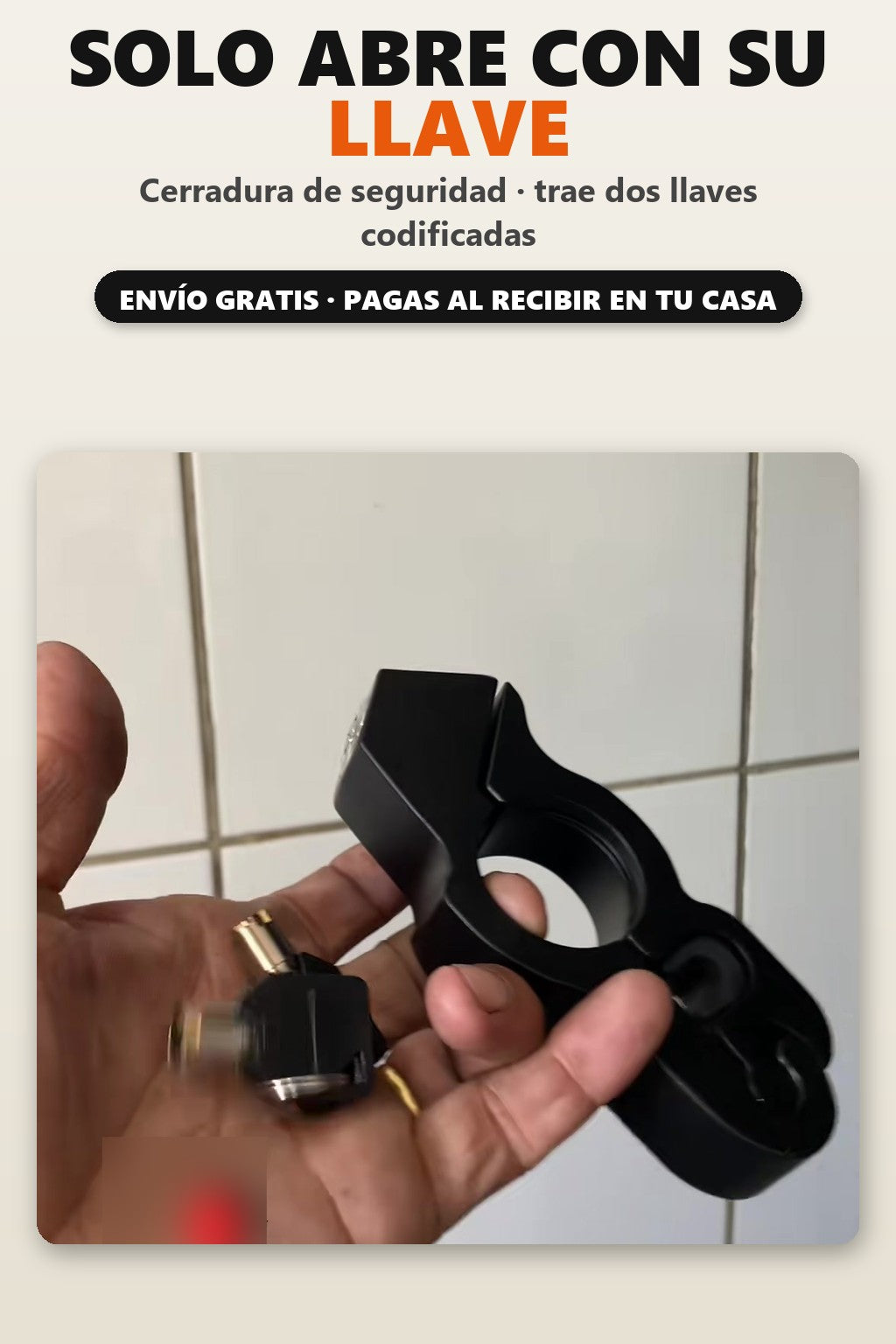 Solo abre con su llave: trae dos llaves