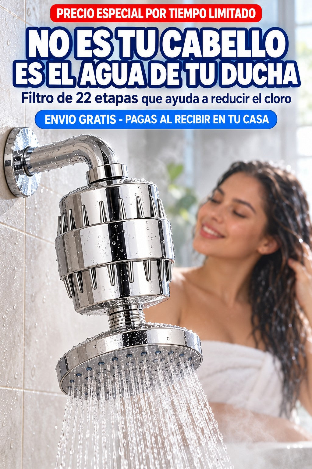 No es tu cabello, es el agua de tu ducha: filtro de 22 etapas