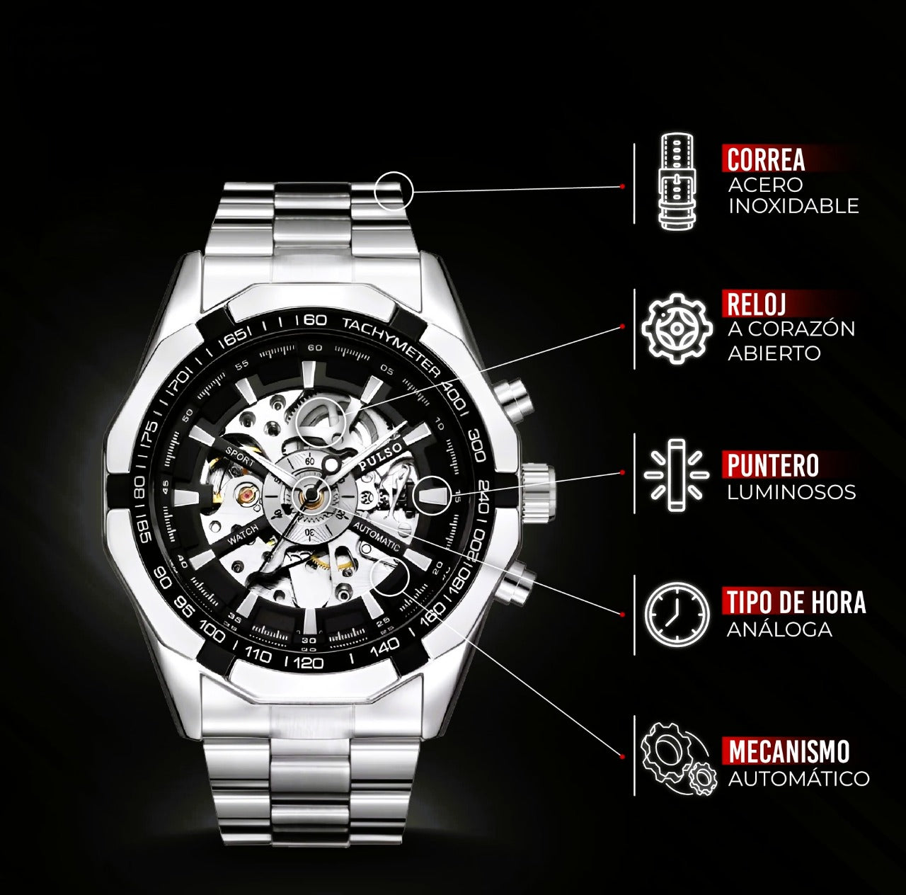 ⌚Reloj Winner Premium Ultra Resistente
