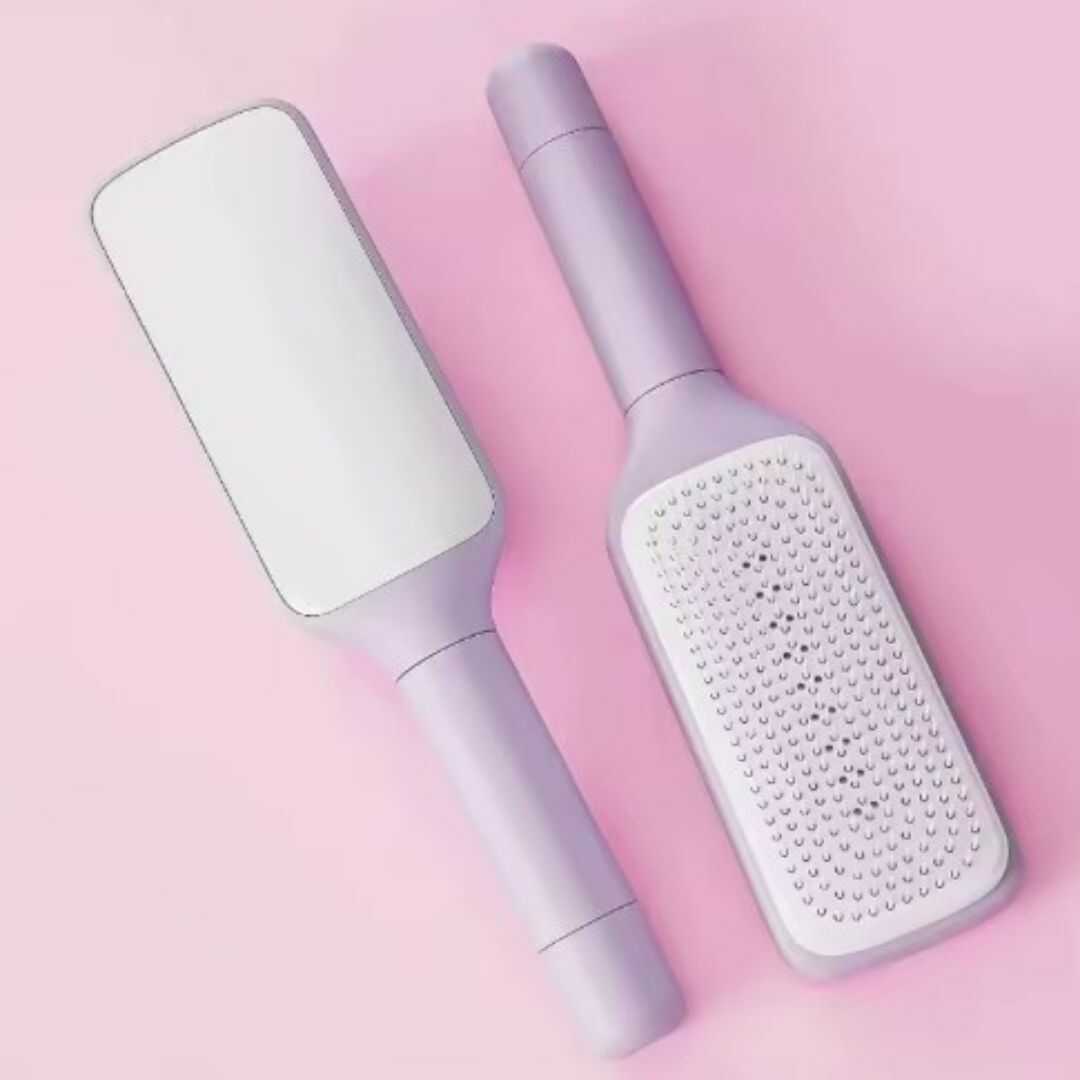 Cepillo Retráctil Anti Frizz ✨ Masajea Tu Cuero Cabelludo y Limpialo en Segundos