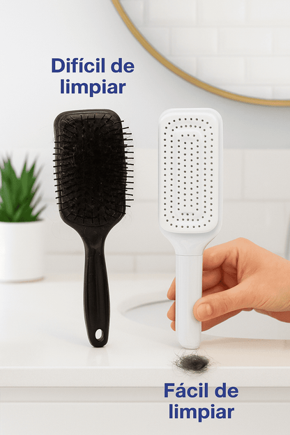 Cepillo Retráctil Anti Frizz ✨ Masajea Tu Cuero Cabelludo y Limpialo en Segundos