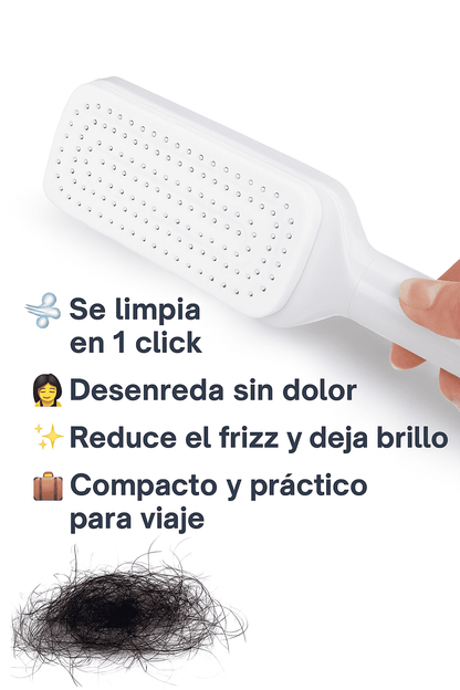 Cepillo Retráctil Anti Frizz ✨ Masajea Tu Cuero Cabelludo y Limpialo en Segundos