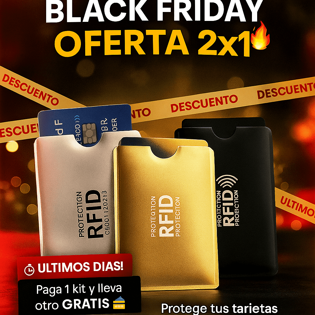 PROTECTORES ANTIRROBO RFID Kit x 6 fundas ¡Protege tus tarjetas HOY y Lleva un Kit completamente Gratis 🎉🎁