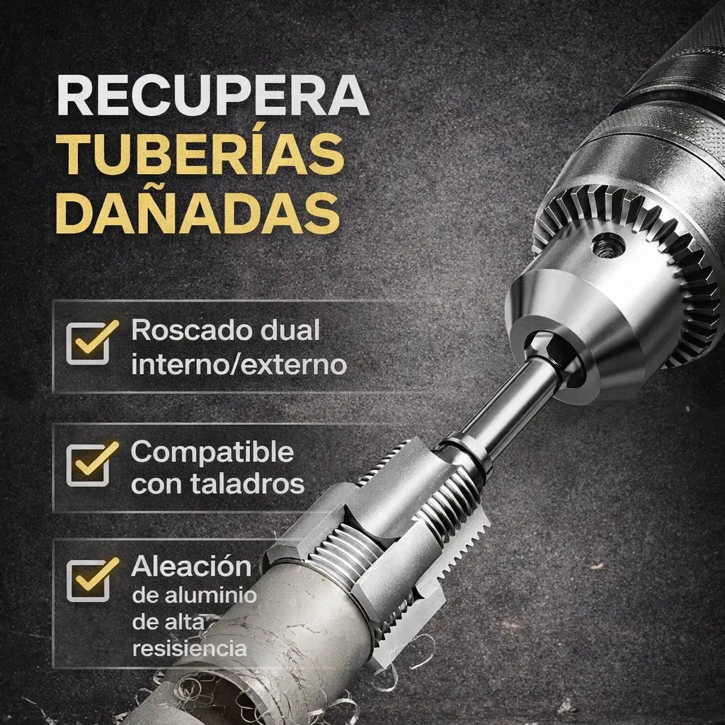 🏆Herramienta N°1 de roscado de tubería interna y externa integrada, con varilla anti caída⭐⭐⭐⭐⭐