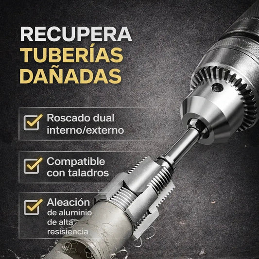 🏆Herramienta N°1 de roscado de tubería interna y externa integrada, con varilla anti caída⭐⭐⭐⭐⭐