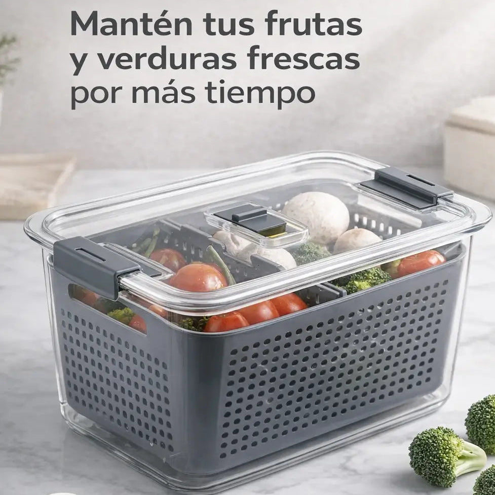 Contendor de Alimentos 3 en 1 Con sistema de Ventilación Inteligente - Capacidad 1.7 L❄️💎