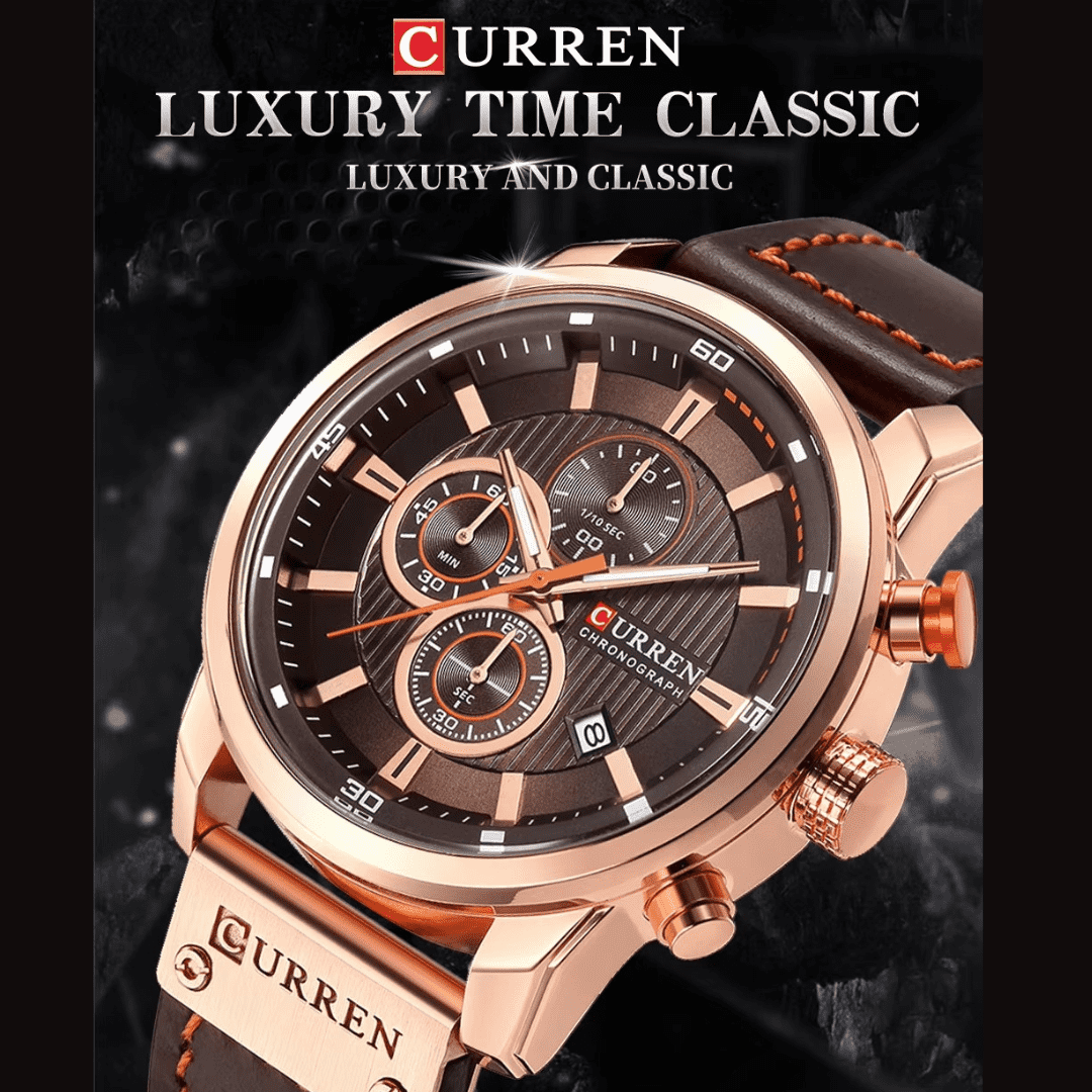 💎Reloj Curren Premium la mejor marca de relojes para hombres con cronógrafo militar, impermeable y correa de cuero