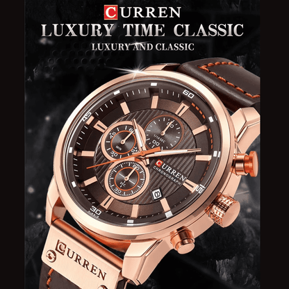 💎Reloj Curren Premium la mejor marca de relojes para hombres con cronógrafo militar, impermeable y correa de cuero