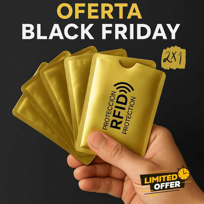 PROTECTORES ANTIRROBO RFID Kit x 6 fundas ¡Protege tus tarjetas HOY y Lleva un Kit completamente Gratis 🎉🎁