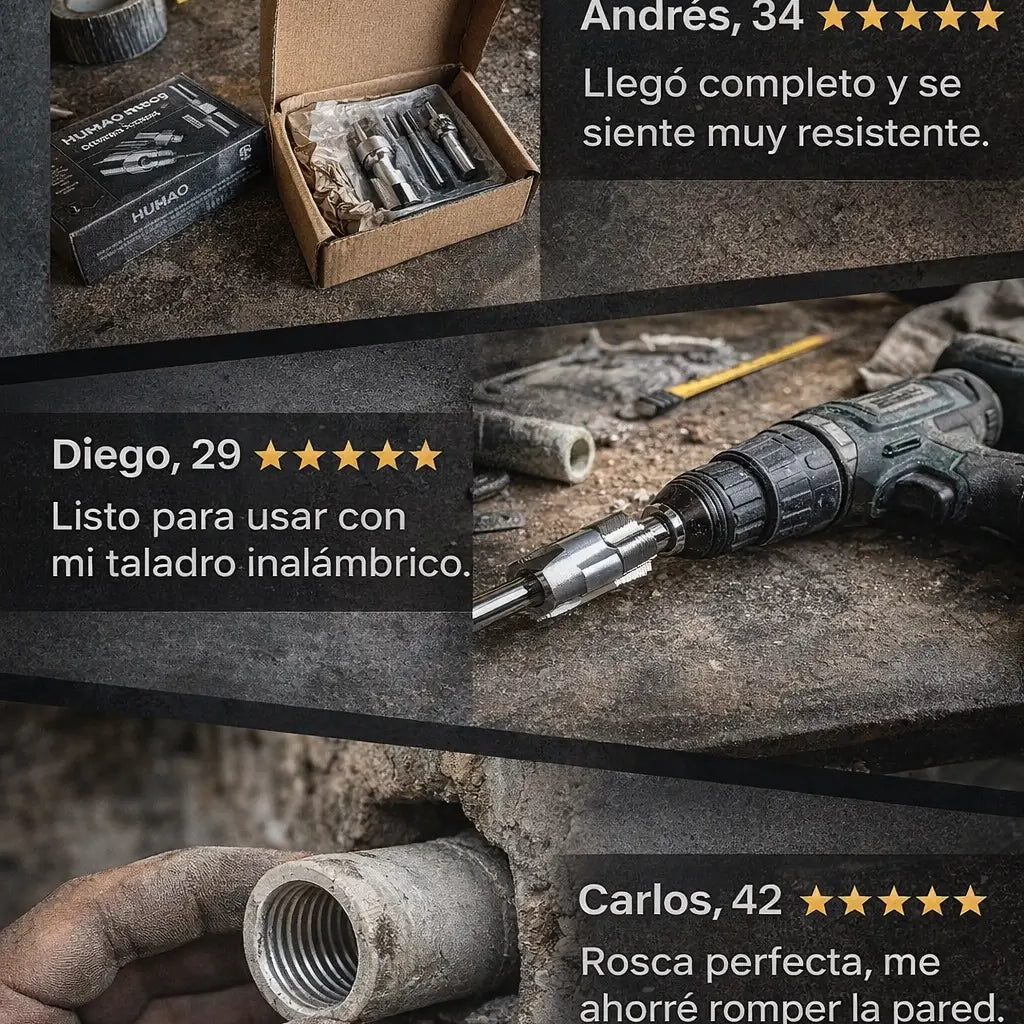 🏆Herramienta N°1 de roscado de tubería interna y externa integrada, con varilla anti caída⭐⭐⭐⭐⭐