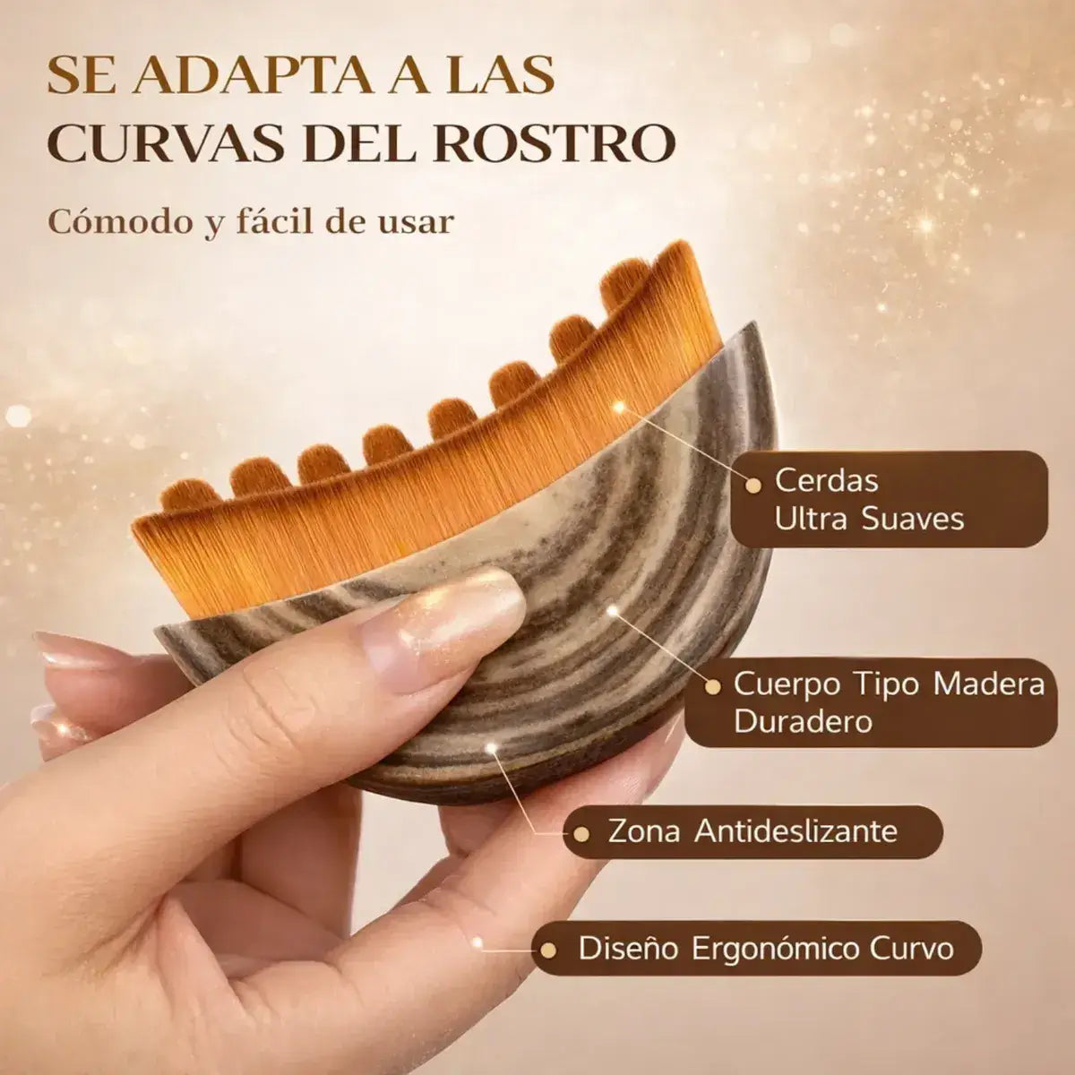 Cepillo facial de drenaje linfático con cerdas ultrasuaves y duraderas - Reduce la hinchazón matutina, activa la circulación y devuelve el glow natural a la piel