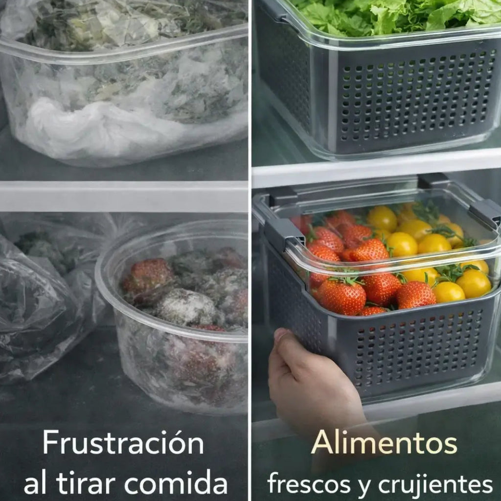 Contendor de Alimentos 3 en 1 Con sistema de Ventilación Inteligente - Capacidad 1.7 L❄️💎