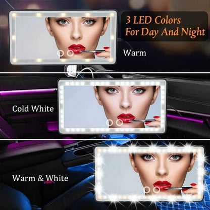 Vanity Mirror Espejo ilumidador Led Táctil para Autos - Gratis Ice Skin Roller