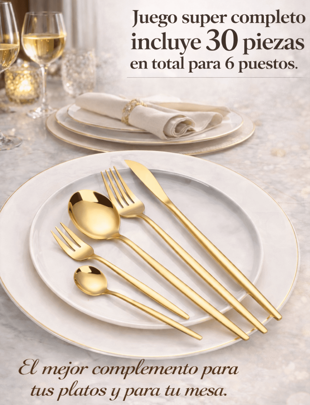 Set Cubiertos en Acero Inoxidable x 30 Piezas Oferta Especial
