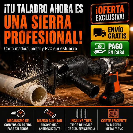 Convertidor Taladro a Sierra con Hojas Intercambiables