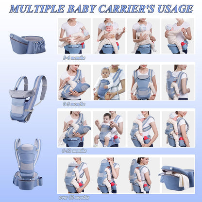 Canguro ergonómico premium con soporte de cadera para bebes 👶