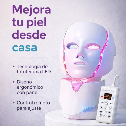 Máscara de terapia de Luz Led para cara y cuello