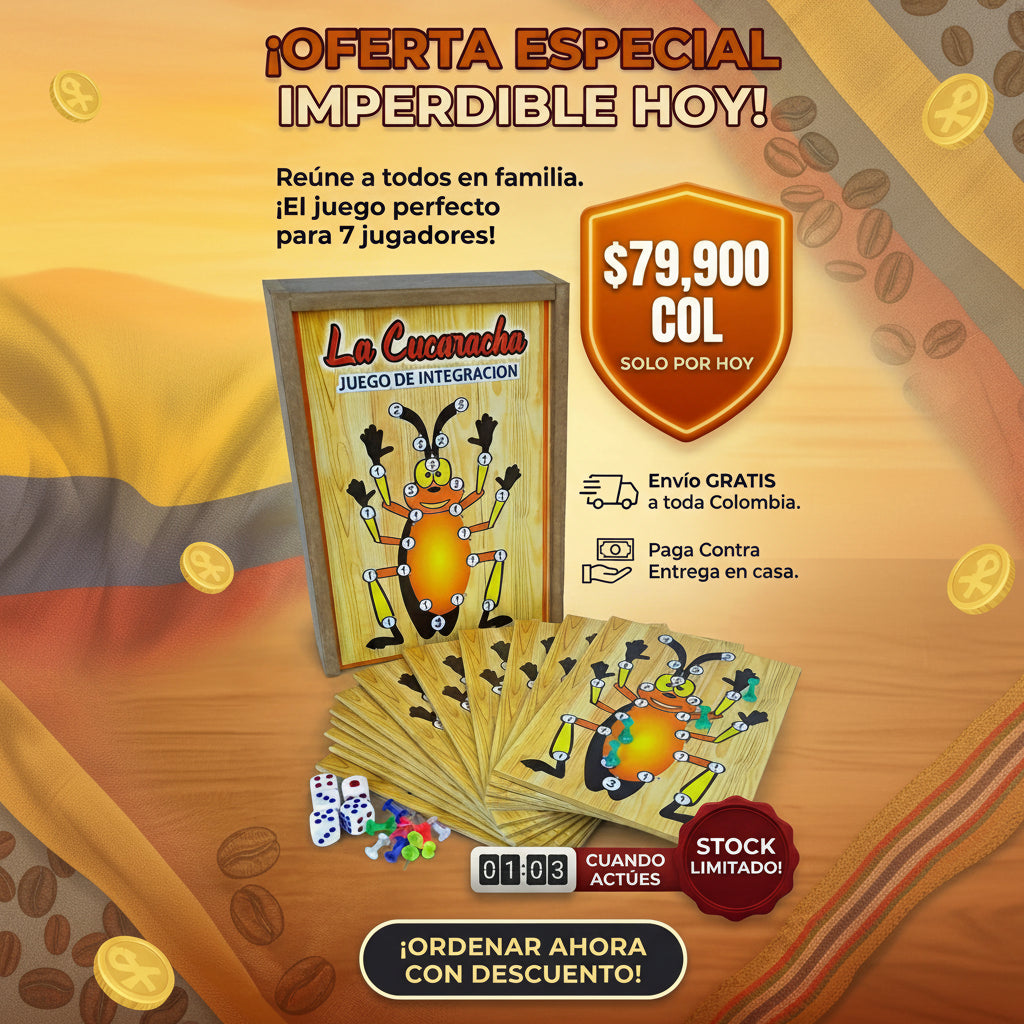 🔥Juego de Integración La Cucaracha - El juego que Une Familias🪳🎲