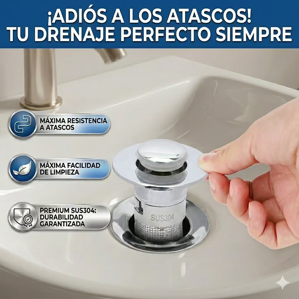 Kit de drenaje 2x1 de acero inoxidable con Malla