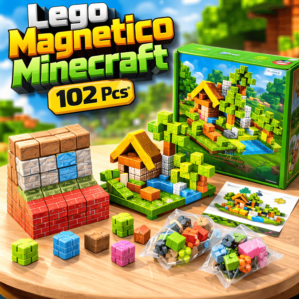 🎯Legos Magnéticos Minecraft© - 102 Piezas Magnéticas 100% Originales