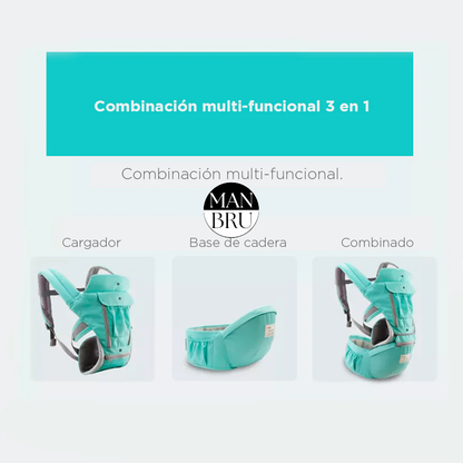 Canguro ergonómico premium con soporte de cadera para bebes 👶