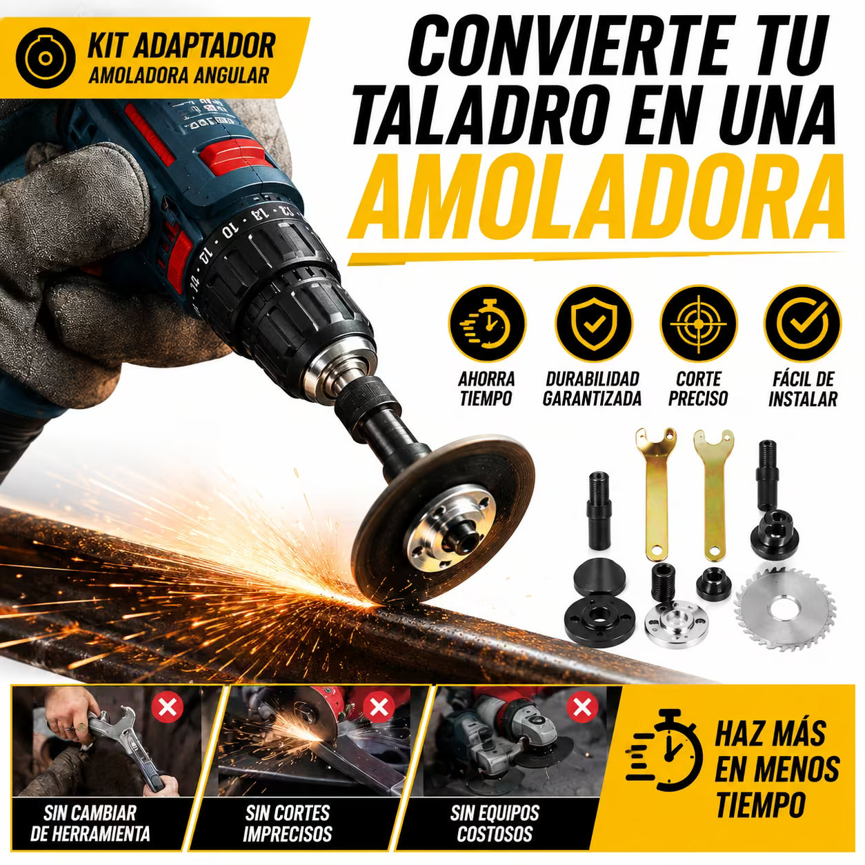 Kit Adaptador de Amoladora Angular para Taladro Eléctrico
