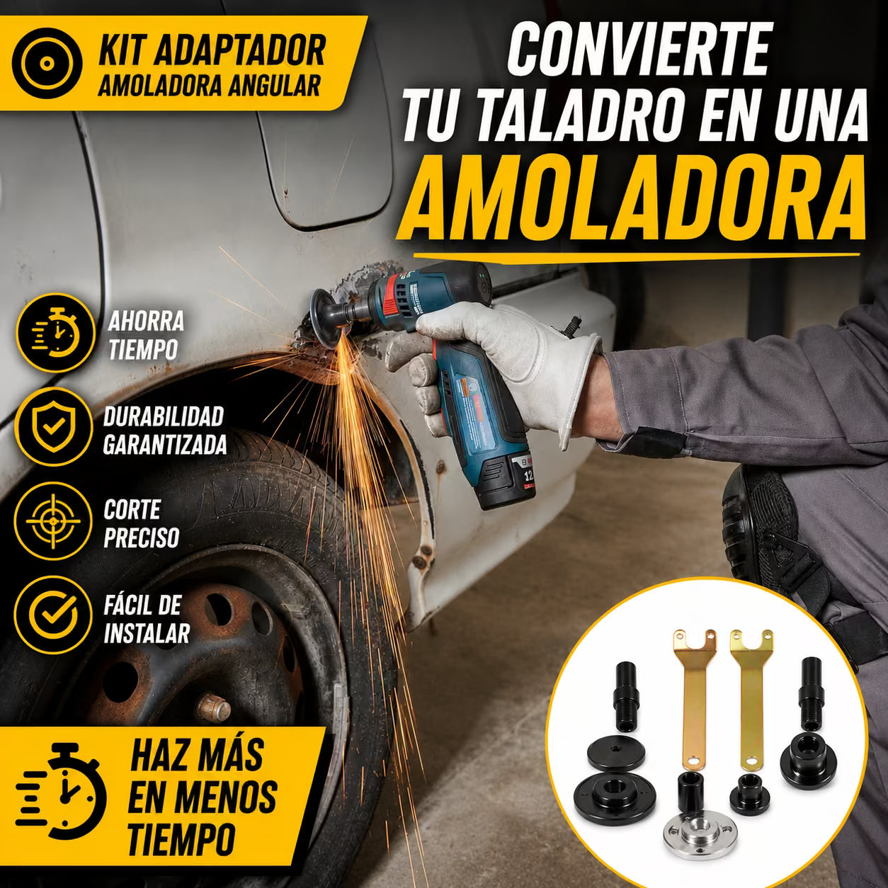 Kit Adaptador de Amoladora Angular para Taladro Eléctrico
