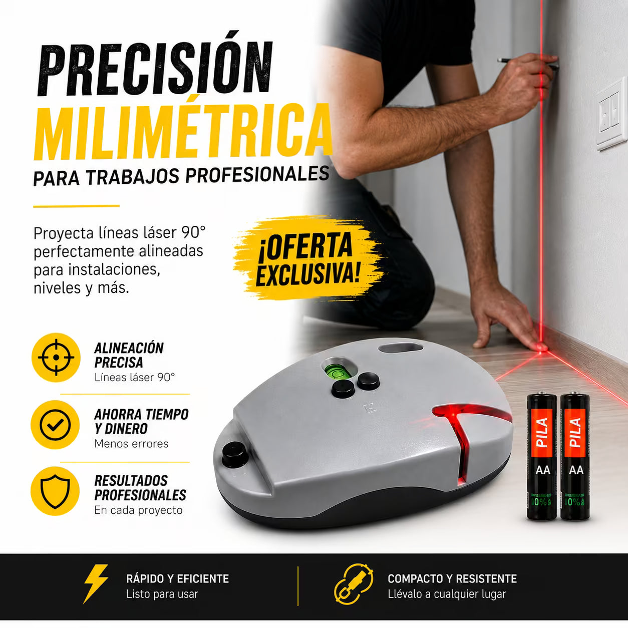 Nivel Laser Doble Linea magnético