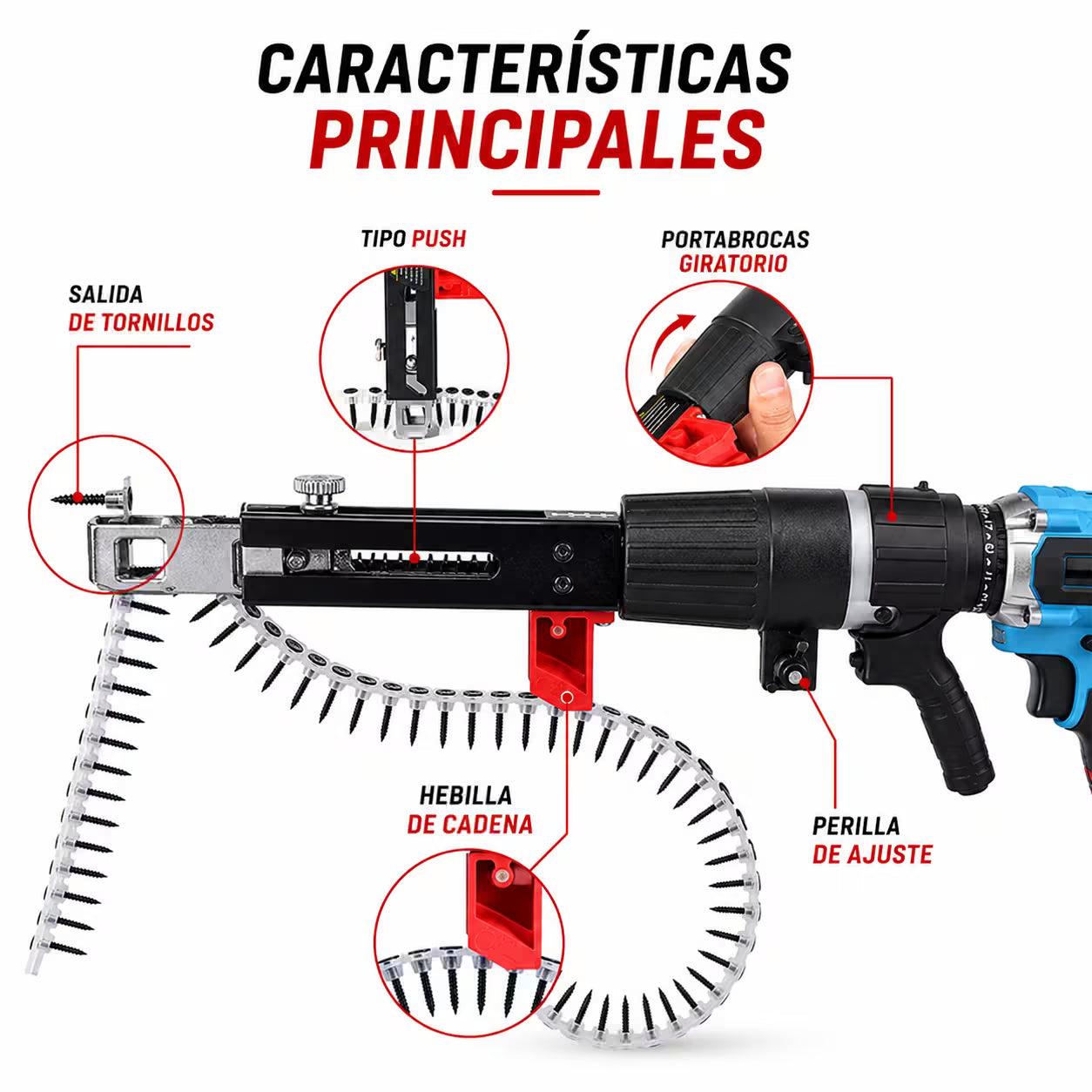Adaptador Pistola de Tornillos para Taladro - Ideal para Panel - Techos y Divisiones