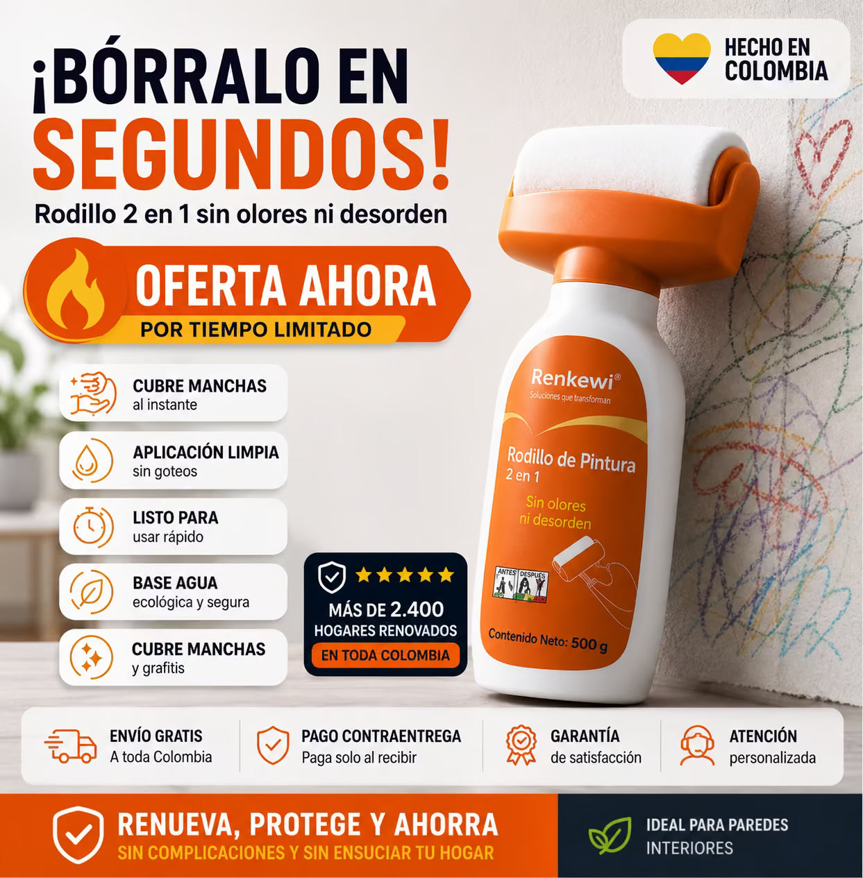 Rodillo mágico desmanchador de paredes 500g