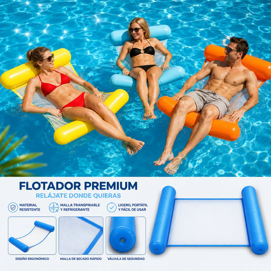 Hamaca Flotante 4 en 1 para Piscina - Silla, Cama y Flotador