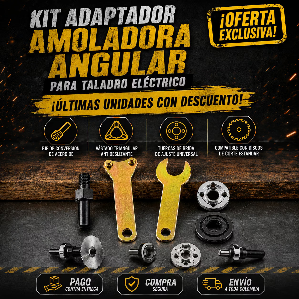 Kit Adaptador de Amoladora Angular para Taladro Eléctrico