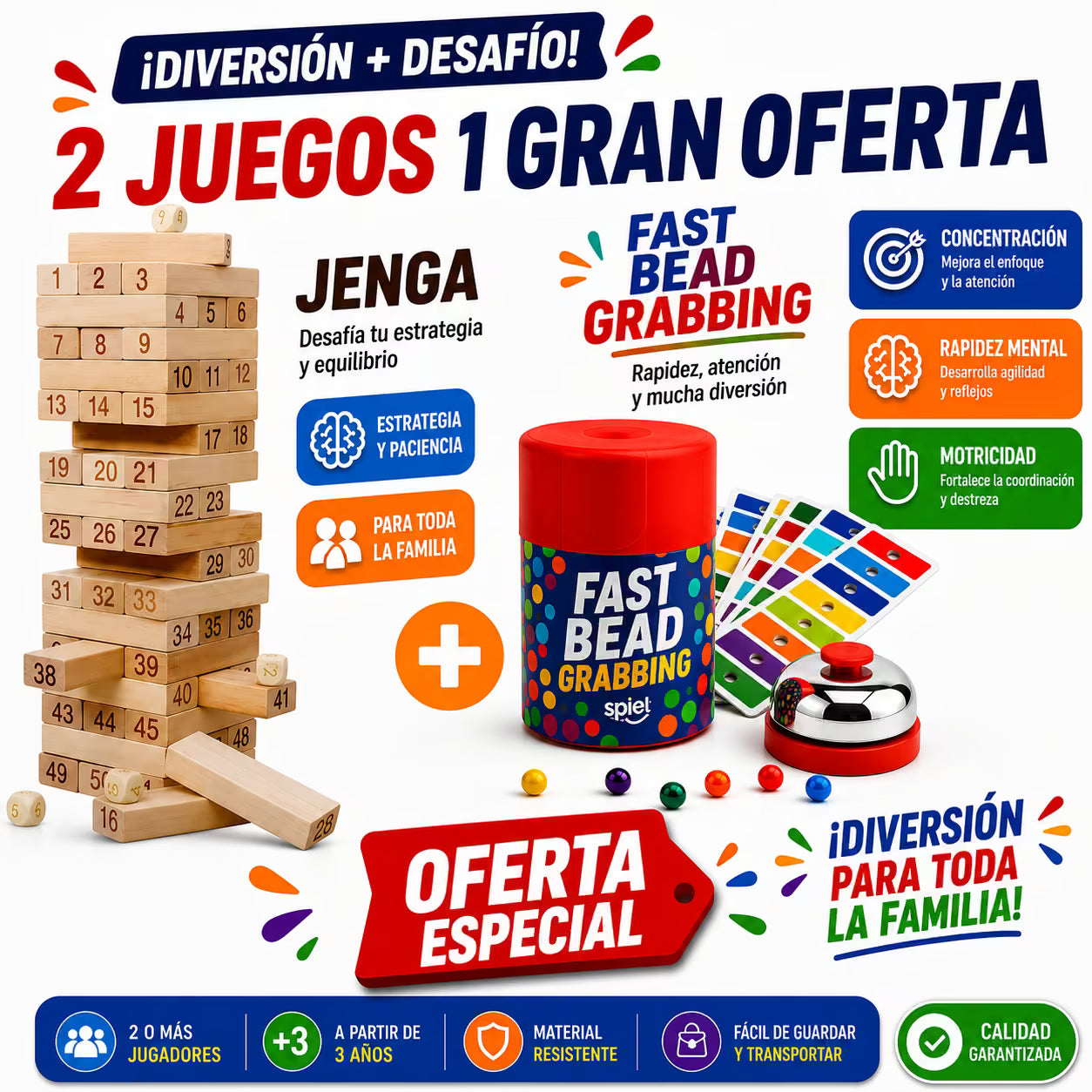 Mega oferta 2 Juegos a Precio de 1 - Color Line + Jenga