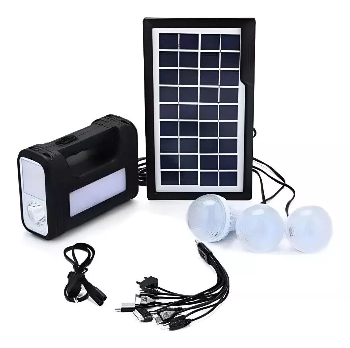 Kit Panel Solar con reflector bombillos y cargador