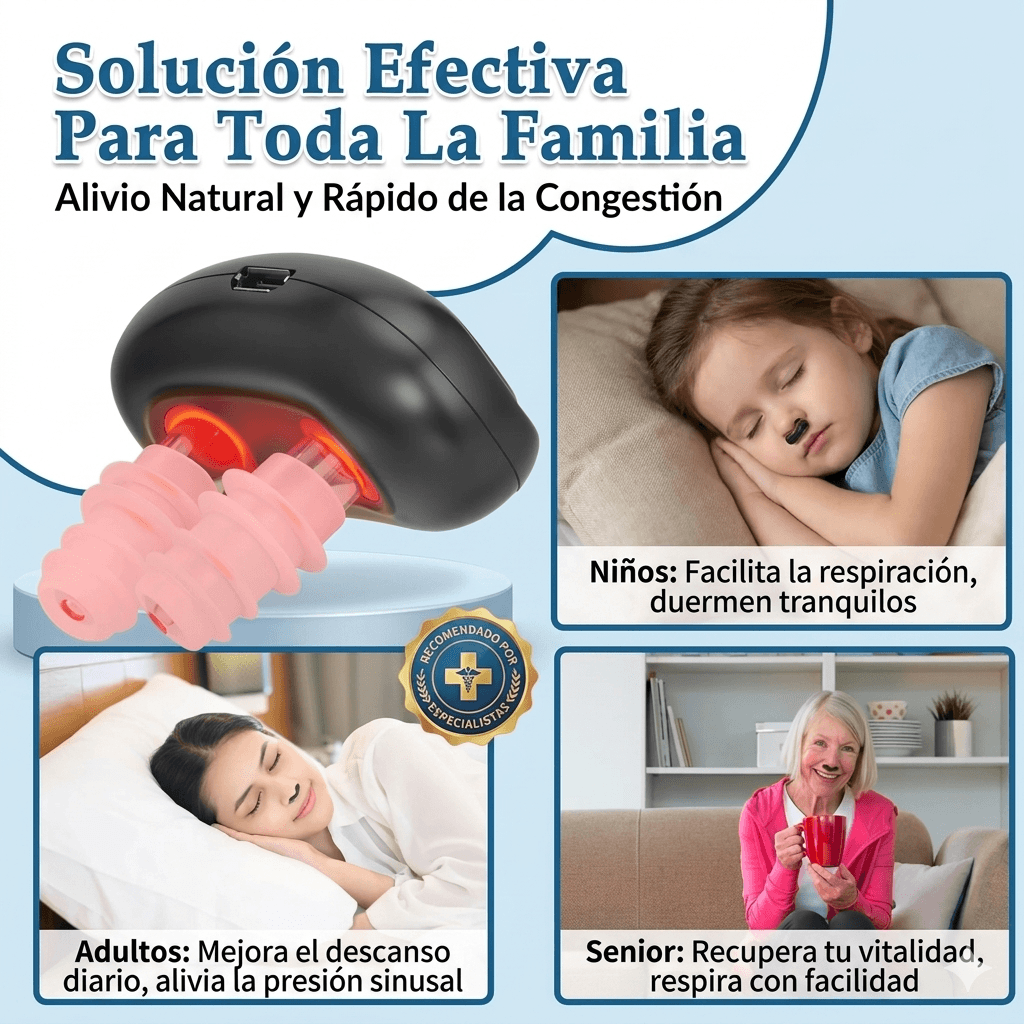 Dispositivo láser intranasal portátil con Terapia de luz infraroja ideal para Aliviar la Congestión, Rinitis y Alergias Nasales