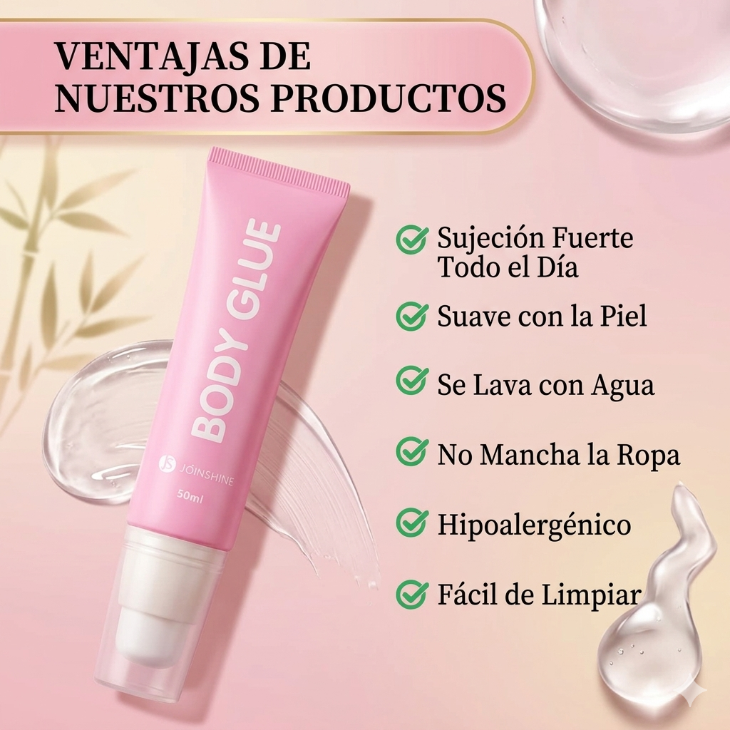 Adhesivo Corporal Body Glue resistente al agua y al sudor -  Biocompatible con tu piel y tus prendas