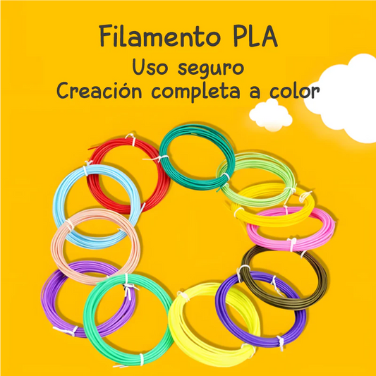 Filamento PLA para Lápiz de Dibujo 3D - Kit x 20 colores de 5 metros C/U Total 100 metros