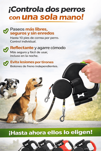 🐶 Collar de Mascotas Dual-Doggy - Paseos más libres, seguros y sin enredos🦮👩‍🦯
