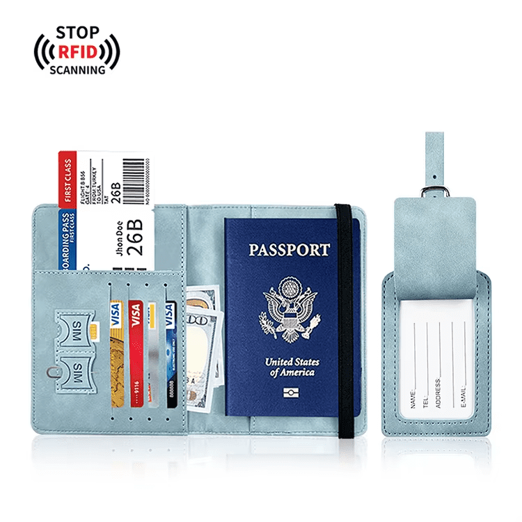 Billetera Portapasaporte con Tag para Maletas