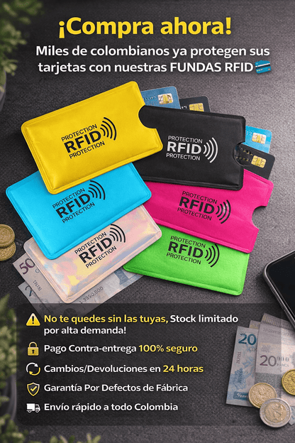 ⭐⭐PROTECTORES ANTIRROBO RFID ¡PROTEGE TUS TARJETAS HOY.⭐⭐🎁 ¡Llévate un Kit Adicional GRATIS! Promo 2x1 por Tiempo Limitado ⏳
