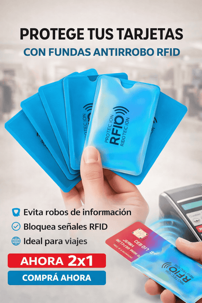 ⭐⭐PROTECTORES ANTIRROBO RFID ¡PROTEGE TUS TARJETAS HOY.⭐⭐🎁 ¡Llévate un Kit Adicional GRATIS! Promo 2x1 por Tiempo Limitado ⏳