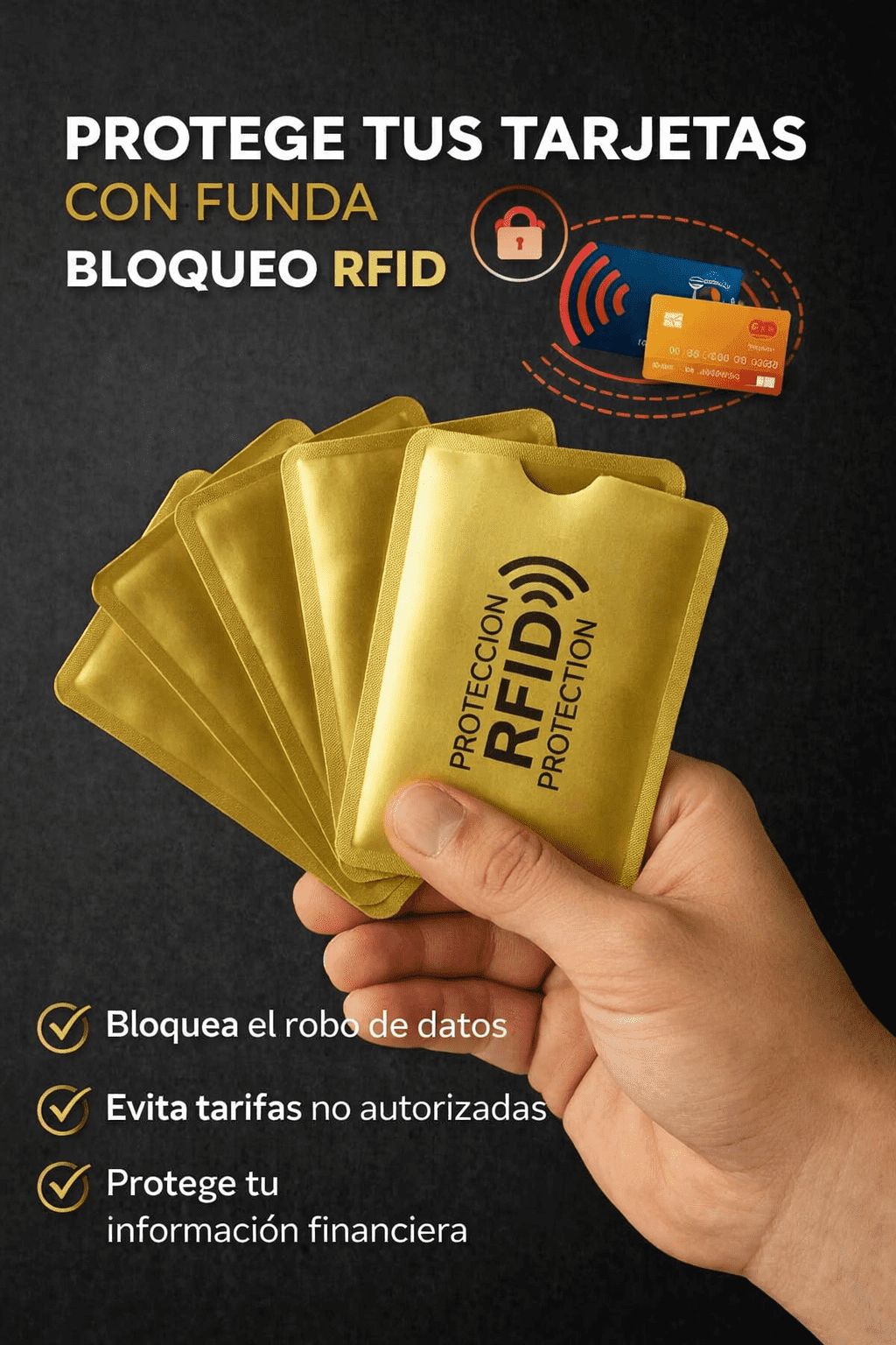 ⭐⭐PROTECTORES ANTIRROBO RFID ¡PROTEGE TUS TARJETAS HOY.⭐⭐🎁 ¡Llévate un Kit Adicional GRATIS! Promo 2x1 por Tiempo Limitado ⏳