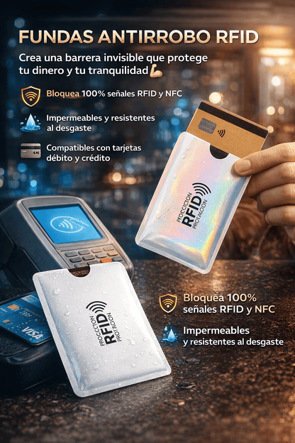 ⭐⭐PROTECTORES ANTIRROBO RFID ¡PROTEGE TUS TARJETAS HOY.⭐⭐🎁 ¡Llévate un Kit Adicional GRATIS! Promo 2x1 por Tiempo Limitado ⏳